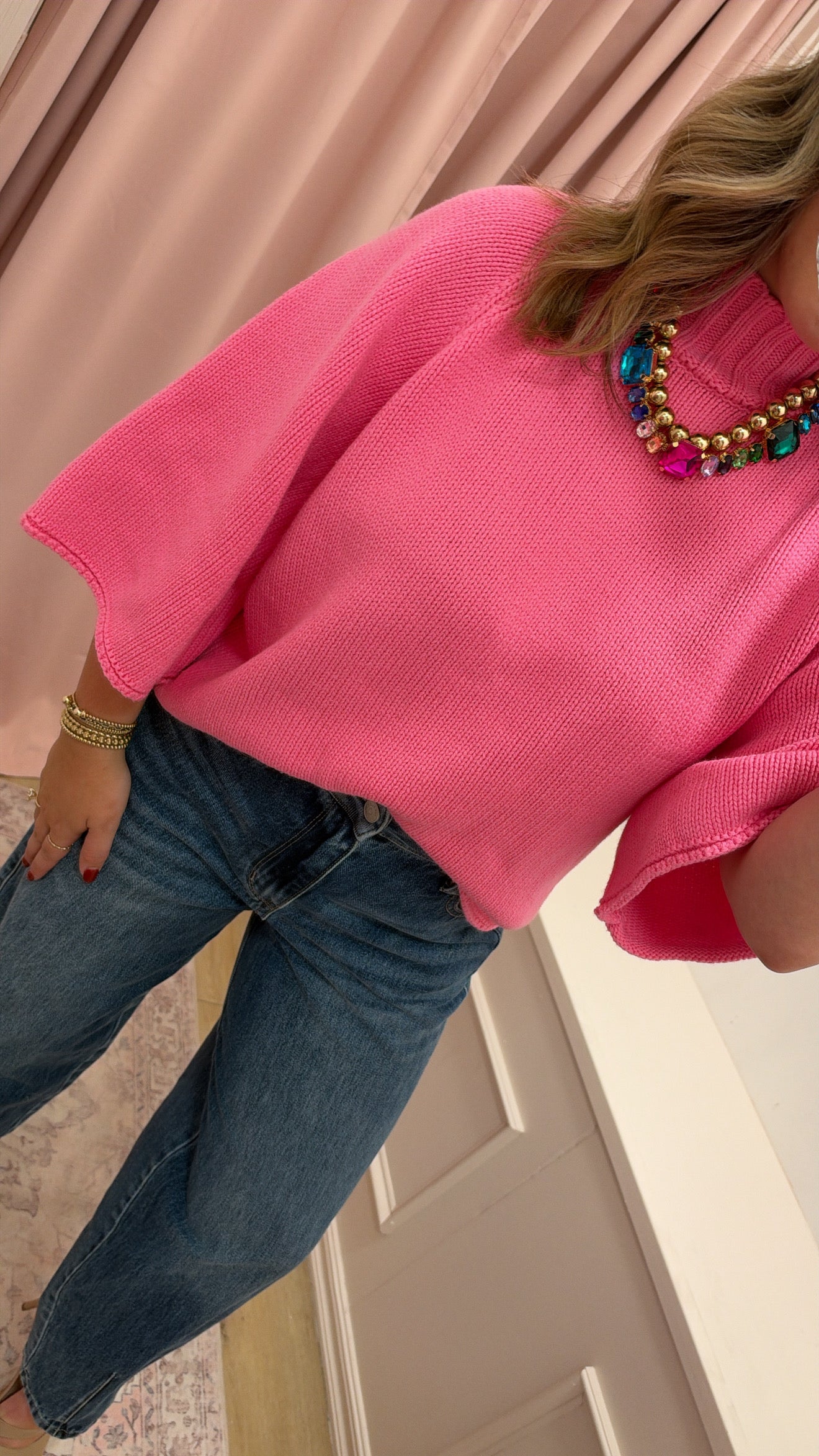 “Cassidy” Mock neck batwing sweater