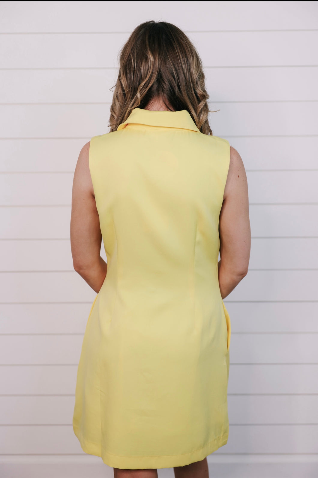 “Tried & True” Yellow Button Up Dress
