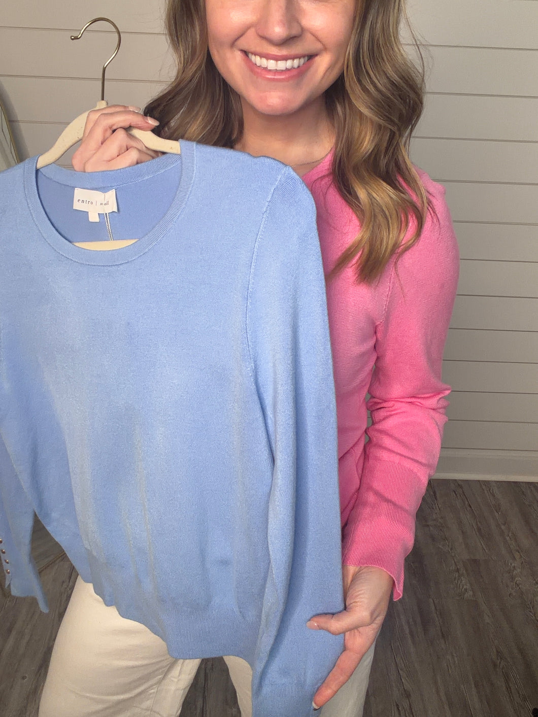 “Spring Whisper” Button Detailed Sleeve Sweater