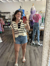 " Best Day " Multicolor Striped Top