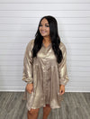 "Next Up" Metallic Babydoll Dress