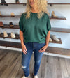 "Move Along" Green Textured Top