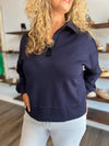 "Quick Trip" Navy Pullover