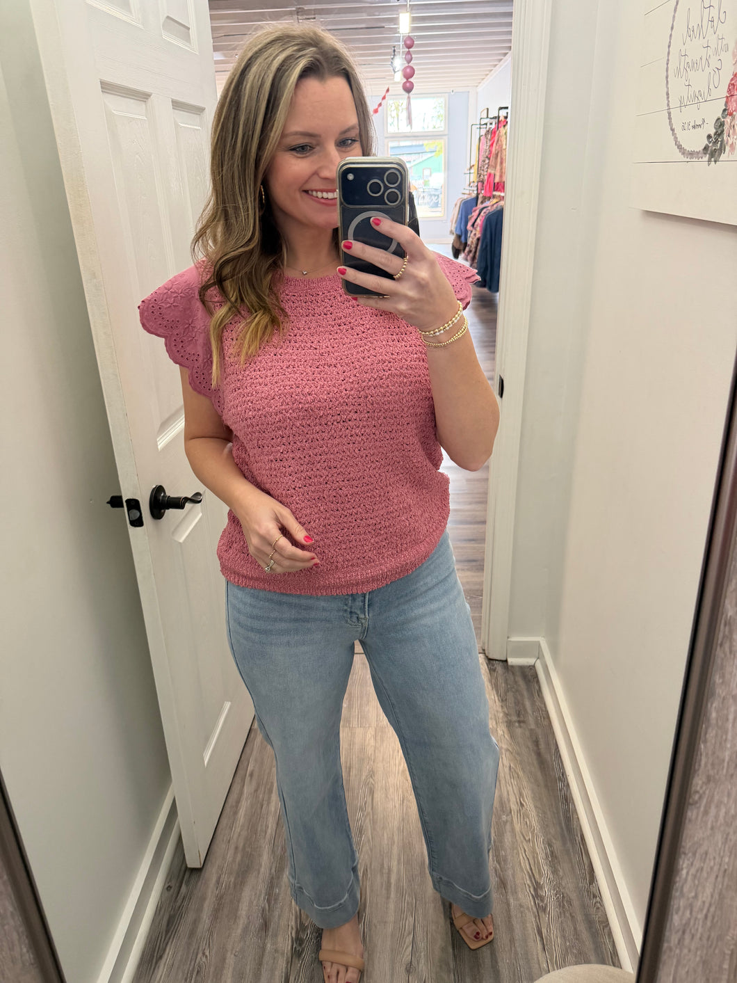 “Prime Time” Pink Knitted Sweater