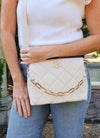 Caroline HIll Cream Quilted Ariana Crossbody