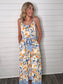 "Lemon" Blue/Yellow Midi Dress