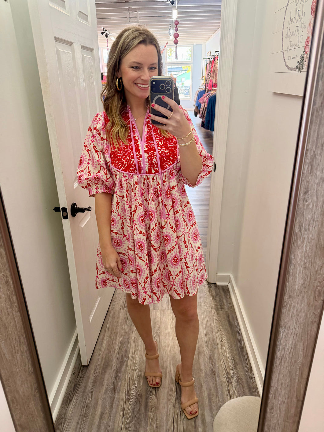 "Love & Grace" Pink Printed Dress