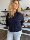 "Quick Trip" Navy Pullover