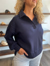 "Quick Trip" Navy Pullover
