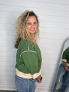 "Beautiful Day" Forest/ Tan Color Block Top