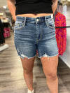 "Martina" Midrise Destroyed Denim Shorts