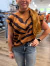 "Your Worth" Camel Zebra Top