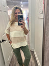 "Stuck in Time" Taupe/White Top
