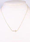 Caroline Hill MacMillian CZ Side Cross Necklace