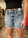 "Betty" High Waisted Destroyed Shorts