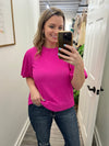 "Got my Back" Hot Pink Mock Neck Top