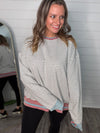 "Hear Your Voice" Grey Striped Sweatshirt