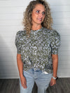 "Where I belong" Olive/Blue Top