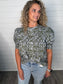 "Where I belong" Olive/Blue Top