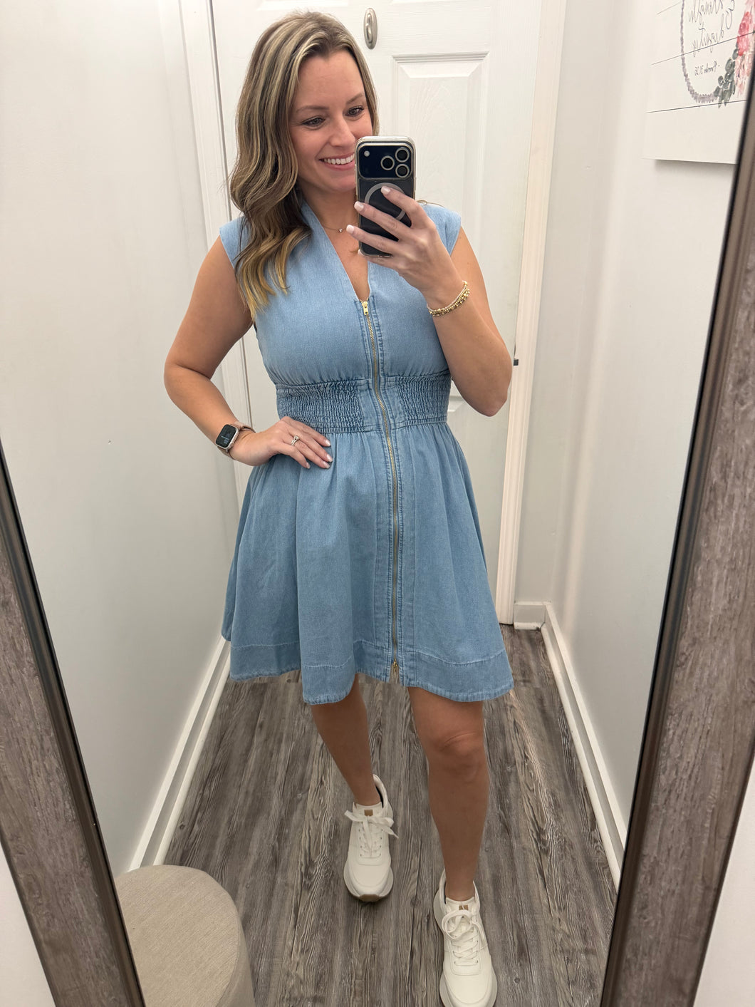 “Easy Like Spring” Light Denim Dress