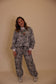 Zebra Print Elastic-Cuff Jogger Pants