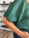 "Move Along" Green Textured Top