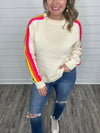 "Now or Never" Colorful Sleeve Sweater