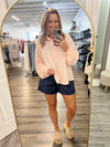 "Dance All Day" Blush Button Down Top