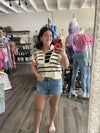 " Best Day " Multicolor Striped Top