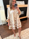 "Pursue Me" Floral Embroidery Dress