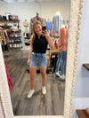 "Haley" Raw Hem Denim Shorts