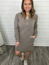 “Hold My Own” Grey Tencel Dress