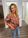 "Sometimes" Brown Floral Top
