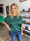 "Move Along" Green Textured Top