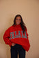 'FALALA' Applique Mock-Neck Sweatshirt