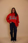 'FALALA' Applique Mock-Neck Sweatshirt