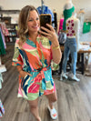 "Vacay Mode" Multi Colored Romper