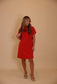 "Mistletoe" Red Scuba Dress