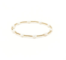 Petite Patterned Rice Pearl Bracelet with 14k Gold-Filled Beads