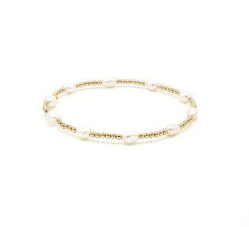 Petite Patterned Rice Pearl Bracelet with 14k Gold-Filled Beads