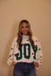 'JOY' Applique Patch Polka-Dot Sweatshirt