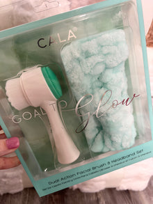 Goal to Glow Dual Action Facial Brush & Headband Set