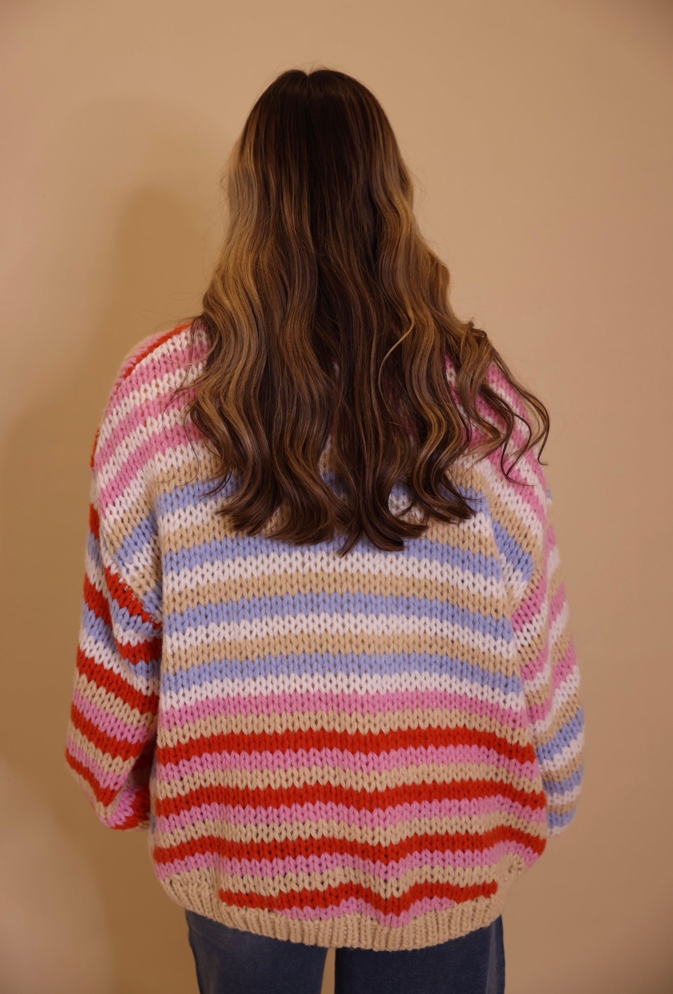 Multi Stripe Chunky Cardigan