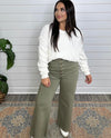 "Let's Dance" Faded Olive Stretch Pants