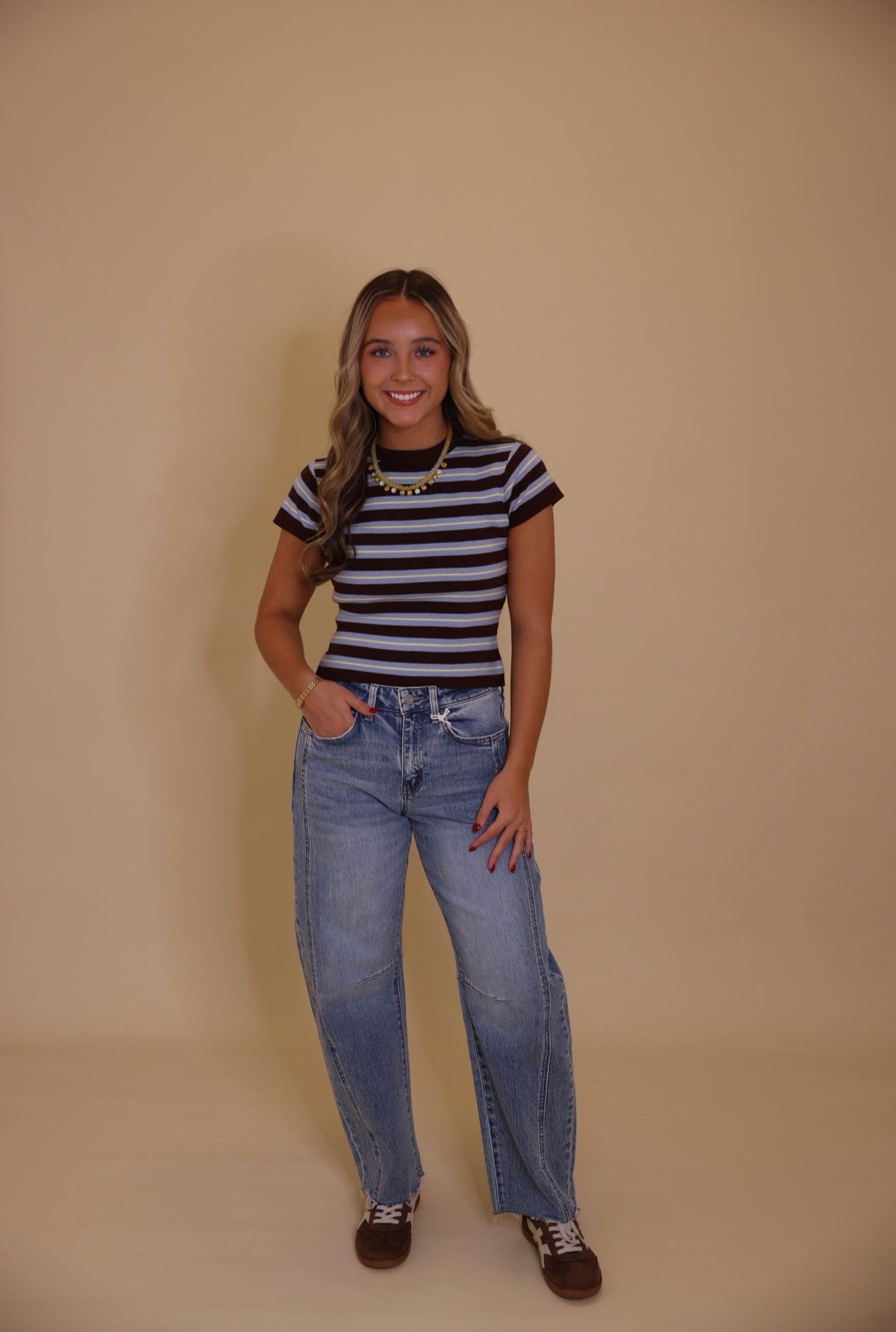 "Julia" Stripe Baby Tee