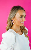 Baby pink Glitter Hinge Hoops