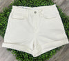 "Mindy" High Rise White Shorts