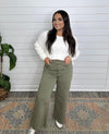 "Let's Dance" Faded Olive Stretch Pants