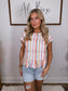 "Fearfully Made" Tiered Smocked Multi Color Knit Top