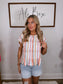 "Fearfully Made" Tiered Smocked Multi Color Knit Top